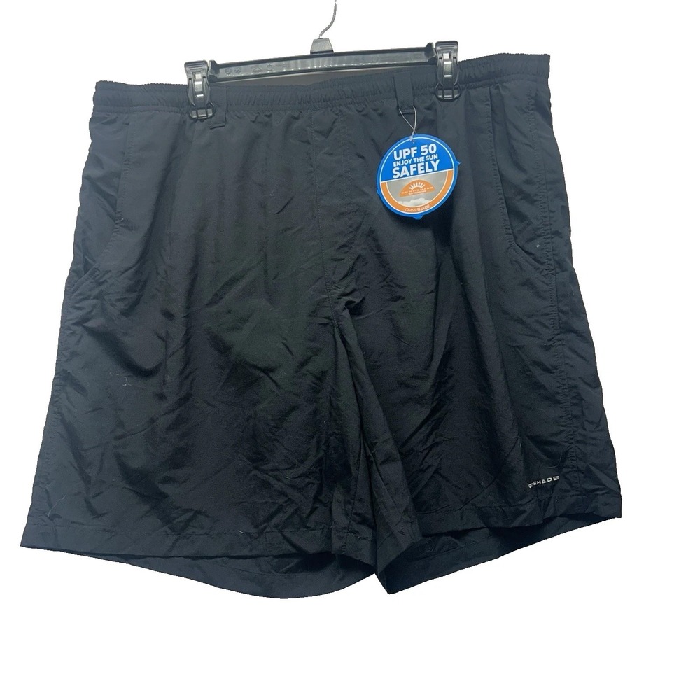Columbia Omni-Shade Men's Nylon 1X Black Swim Trunks NEW (A9)